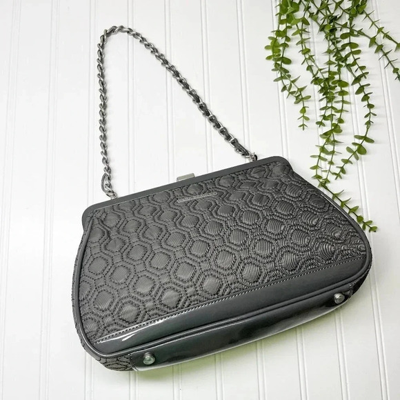 Vera Bradley Gray Quilted Handbag Purse with Chain Strap Manmade Materials - Picture 2 of 10